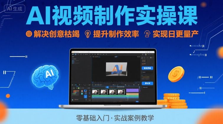 Ai视频制作实操课，解决创意枯竭、效率低下痛点，实现日更量产可持续变现-chywc