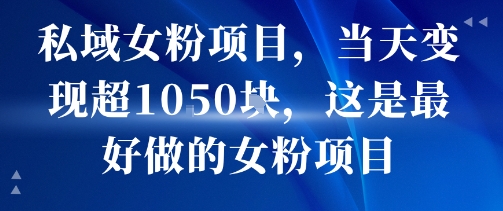 私域女粉项目，当天变现超1k，这是最好做的女粉项目，可放大操作-chywc
