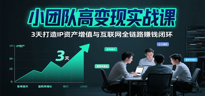 小团队高变现实战课，3天打造IP资产增值与互联网全链路赚钱闭环(第二期)-chywc