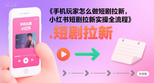 手机玩家怎么做短剧拉新，小红书短剧拉新实操全流程-chywc