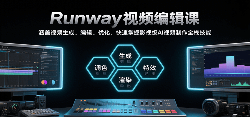 Runway视频编辑课，涵盖视频生成、编辑、优化，快速掌握影视级AI视频制作全栈技能-chywc