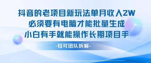 老项目新玩法单月收入2W小白有手就能操作长期项目-chywc
