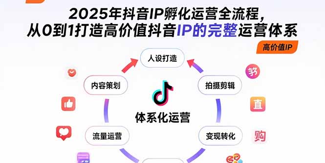 2025年抖音IP孵化运营全流程，从0到1打造高价值抖音IP的完整运营体系-chywc