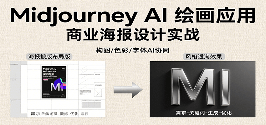 Midjourney AI绘画应用，关键词指令解析、漫画头像制作、海报设计、3D人物生成等-chywc