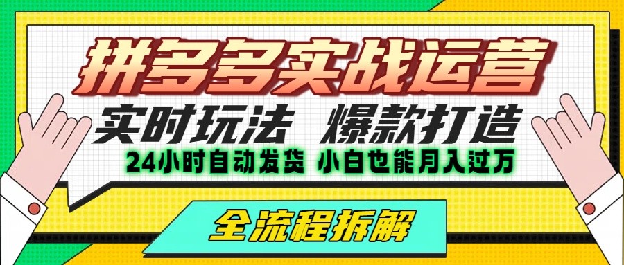 拼多多最新实战运营高投产：长久稳定项目，单店利润一天三位数-chywc