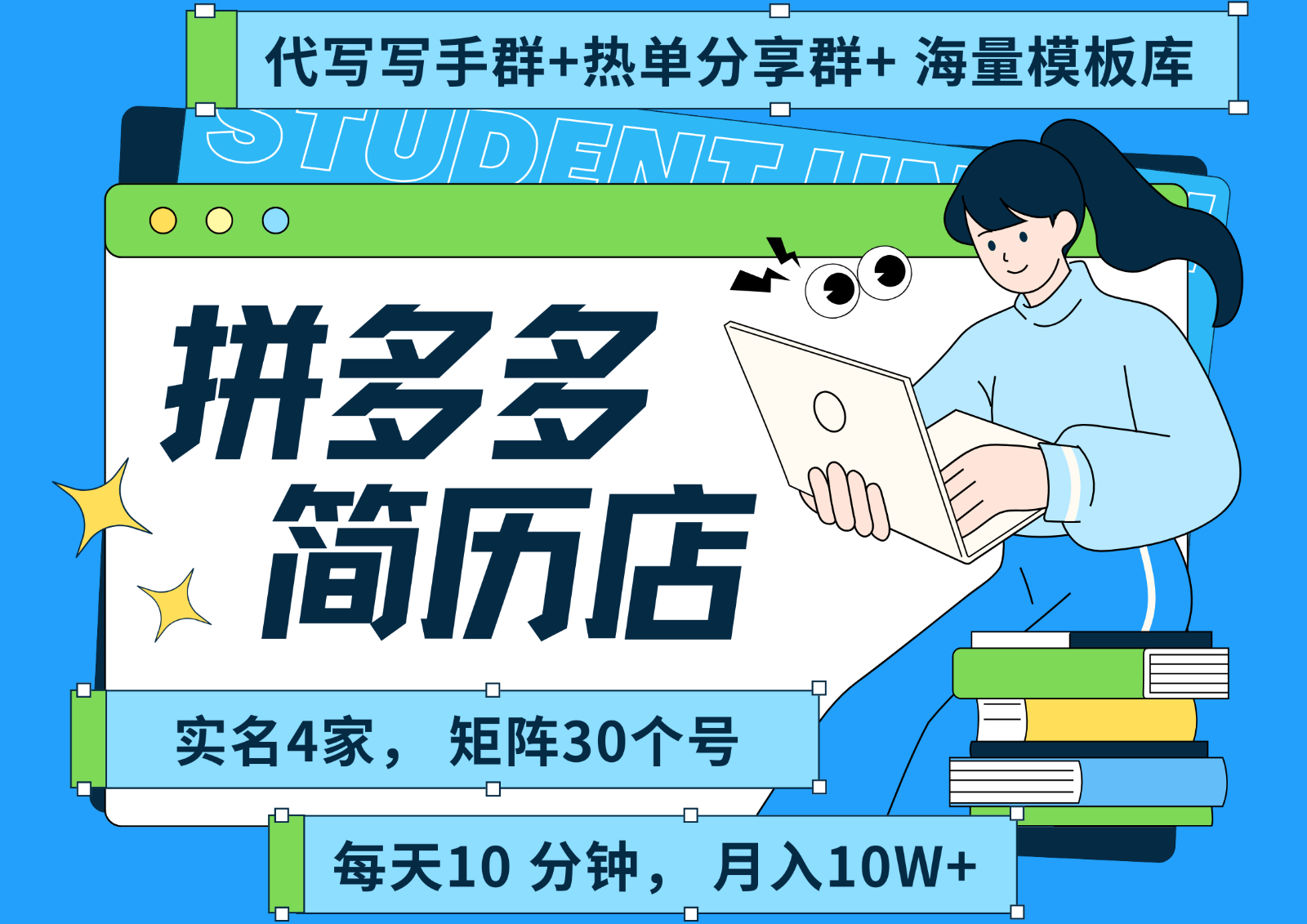 拼多多电商 拼多多 虚拟资料 简历 海报代写 全SOP流程 毫无保留分享(含后端资料)-chywc