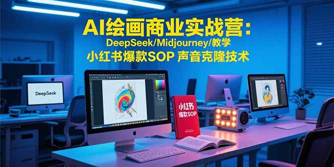AI绘画商业实战营：DeepSeek/Midjourney/教学 小红书爆款SOP 声音克隆技术-chywc