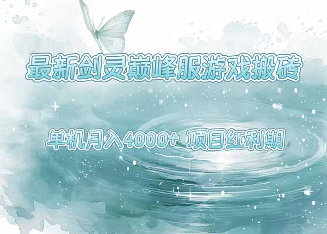 最新剑灵巅峰服游戏搬砖，项目红利期，单机稳定4000+操作简单好上手-chywc