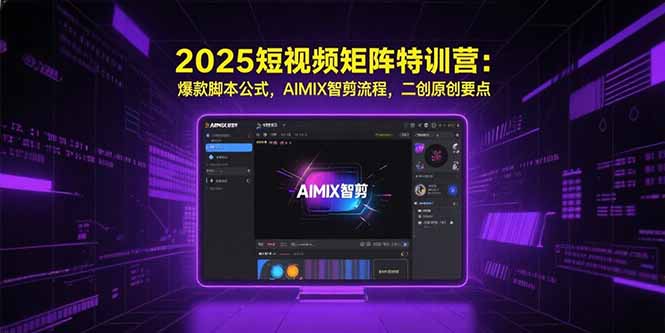 2025短视频矩阵特训营：爆款脚本公式，AIMIX智剪流程，二创原创要点-chywc