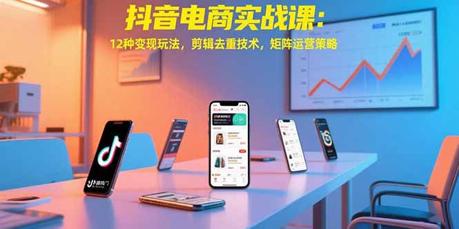 抖音电商实战课：12种变现玩法，剪辑去重技术，矩阵运营策略-chywc