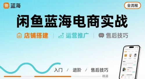 闲鱼蓝海电商实战，店铺搭建运营售后全流程-chywc