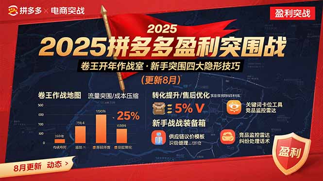 2025拼多多盈利突围战：卷王开年作战室，新手突围四大隐形技巧(更新8月-chywc