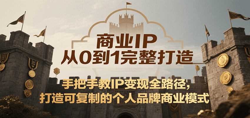 商业IP从0到1完整打造，手把手教IP变现全路径，打造可复制的个人品牌商业模式-chywc