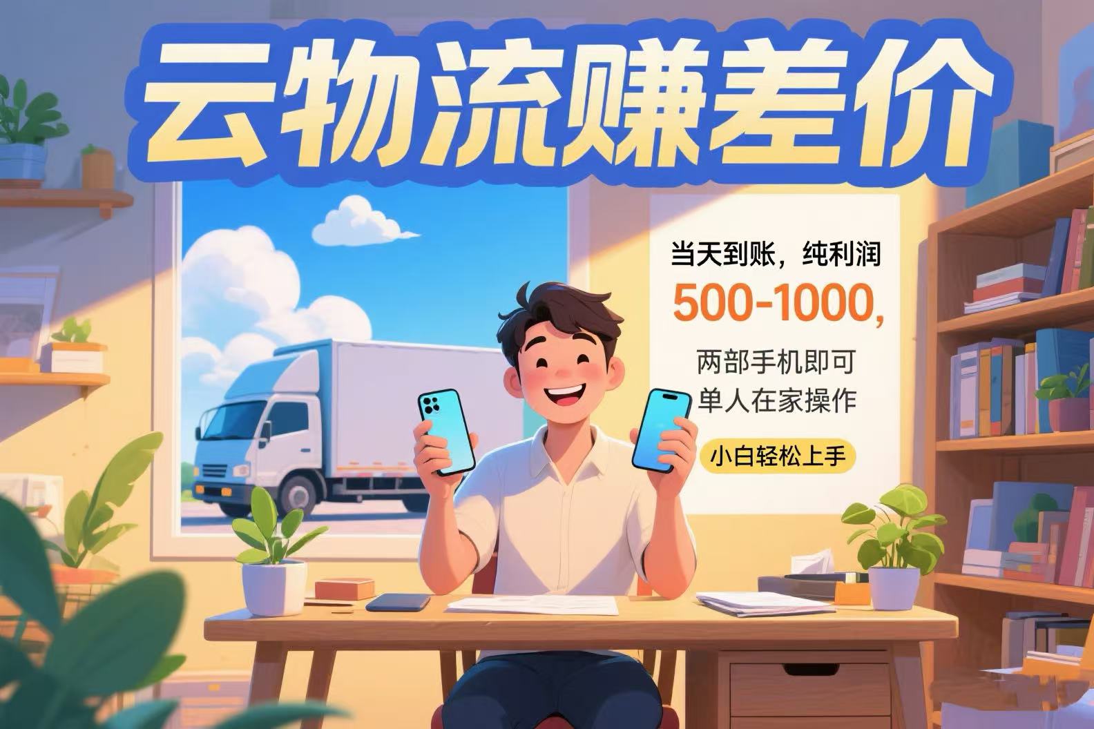 云物流赚差价 当天到账纯利润500-1000 两部手机即可 可单人在家操作 小…-chywc