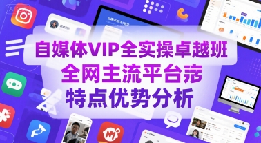 自媒体VIP全实操卓越班，全网主流平台特点优势分析-chywc