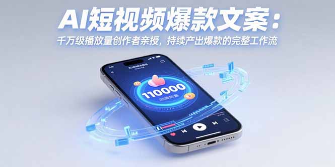 AI短视频爆款文案：千万级播放量创作者亲授，持续产出爆款的完整工作流-chywc