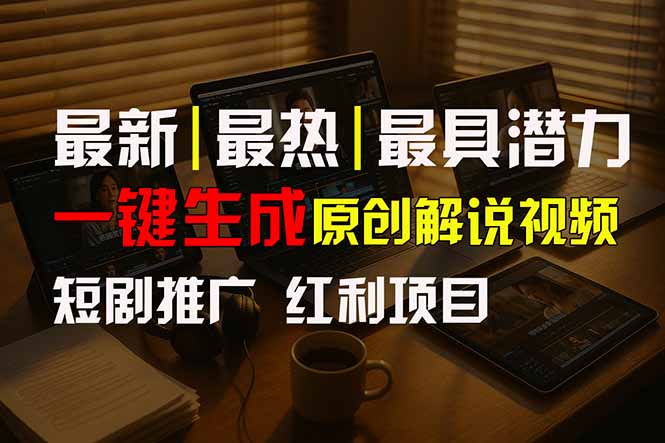 短剧推广新思路，AI一键生成原创解说视频，10分钟产出100条，30天赚了5.5w-chywc