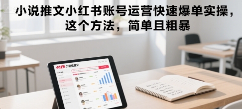 小说推文小红书账号运营快速爆单实操，这个方法，简单且粗暴-chywc