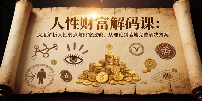 人性财富解码课6.0：深度解析人性弱点与财富逻辑，理论到落地完整解决方案-chywc