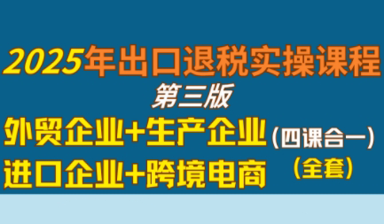 崔sir·出口退税实操-外贸企业+生产企业+跨境电商+进口企业(四课合一)-chywc
