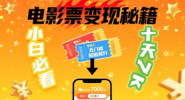 小白必看！卖电影票项目，零投入无门槛谁都能做，十天到手 7k，照做就行【揭秘】-chywc