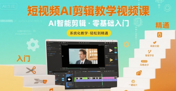 短视频AI剪辑教学视频课，入门到精通-chywc