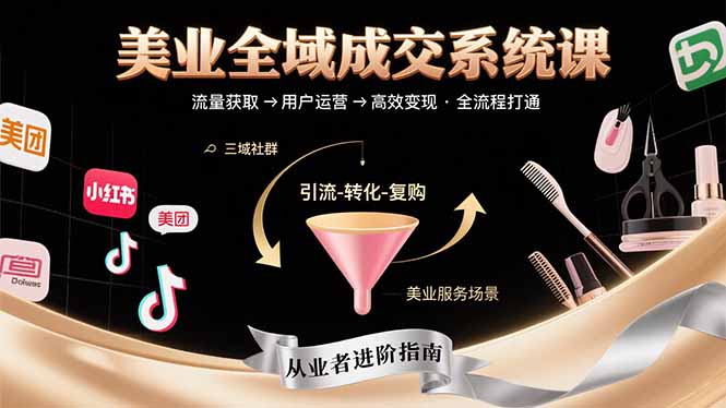 美业全域成交系统课程：帮助美业从业者打通从流量获取到高效变现全流程-chywc