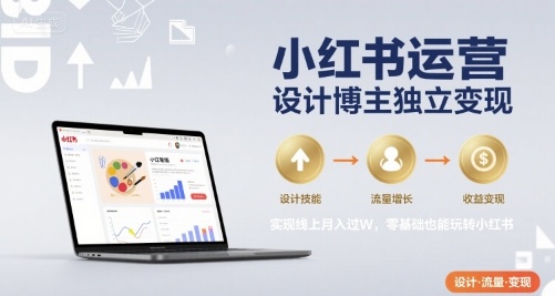 小红书运营设计博主独立变现，实现线上月入过W，零基础也能玩转小红书-chywc