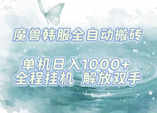 最新韩服游戏搬砖，单机日入1k+，全自动运行挂G项目，解放双手【揭秘】-chywc