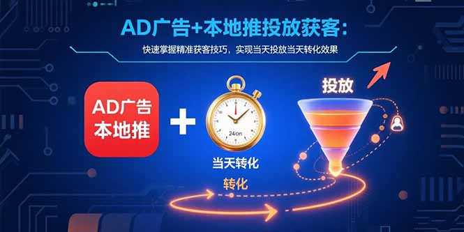 AD广告+本地推投放获客：快速掌握精准获客技巧，实现当天投放当天转化效果-chywc