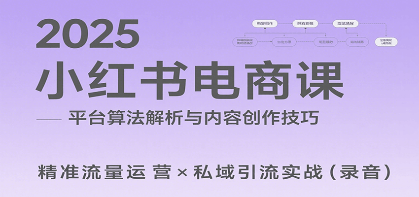 2025小红书电商课：解析算法，创作高转化内容，助力卖家获取流量实现变现(录音)-chywc