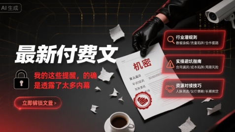最新付费文：我的这些提醒，的确是透露了太多内幕-chywc