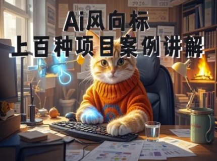 Ai风向标-附100种项目案例玩法-0基础小白到大神ai视频商业应用教学-chywc