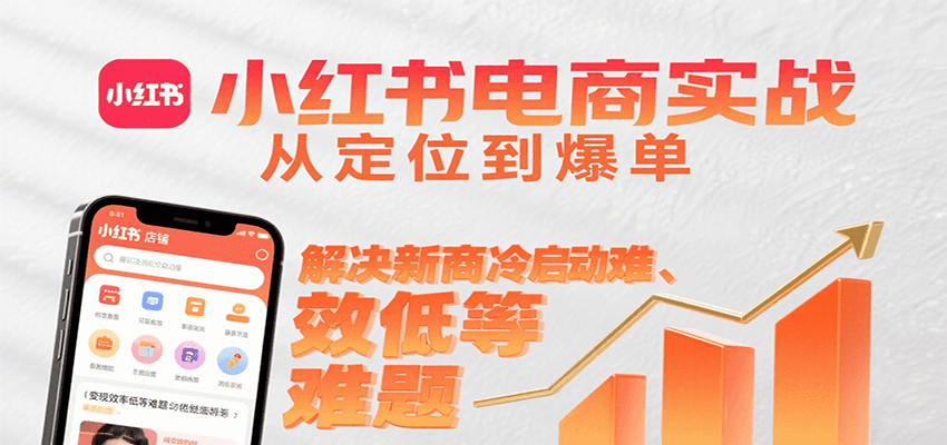小红书电商实战，从定位到爆单解决新商冷启动难、变现效率低等难题-chywc