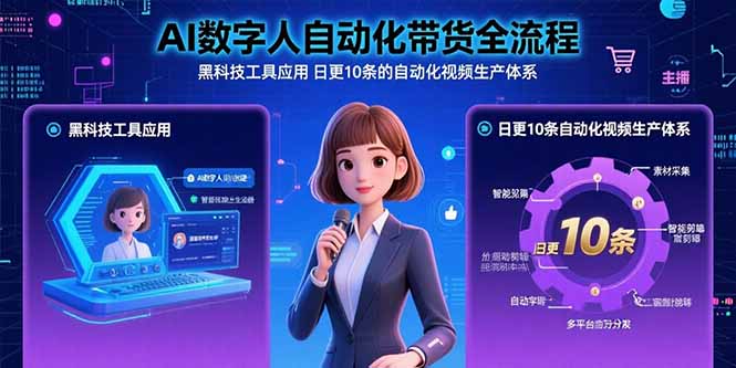 AI数字人自动化带货全流程：黑科技工具应用 日更10条的自动化视频生产体系-chywc