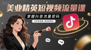 美业精英短视频流量课，掌握抖音流量密码，天天有询单，条条有转化-chywc