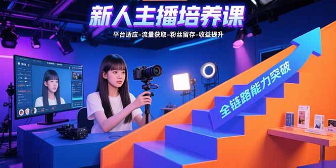 新人主播培养课：平台适应-流量获取-粉丝留存-收益提升 全链路能力突破-chywc