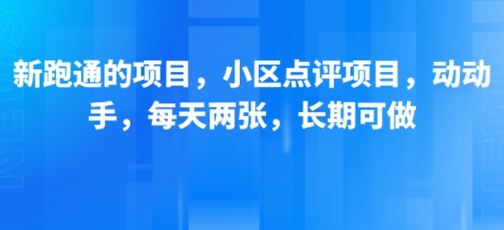 新跑通的项目，小区点评项目，动动手，每天两张，长期可做-chywc