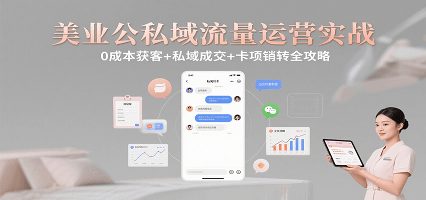 美业公私域流量运营实战：0成本获客+私域成交+卡项销转全攻略-chywc