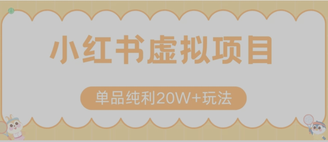 小红书卖虚拟产品，单品纯利20W+玩法分享（节系列课程）-chywc