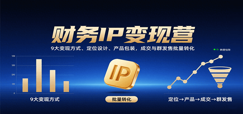 财务IP变现营：9大变现方式、定位设计、产品包装，成交与群发售批量转化-chywc