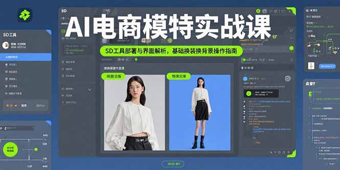 AI电商模特实战课，SD工具部署与界面解析，基础换装换背景操作指南-chywc