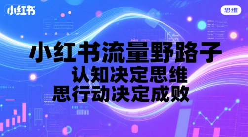 小红书流量野路子，认知决定思维，思维决定行动，行动决定成败-chywc