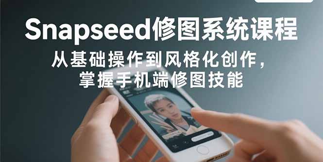 Snapseed修图系统课程：从基础操作到风格化创作，掌握手机端修图技能-chywc