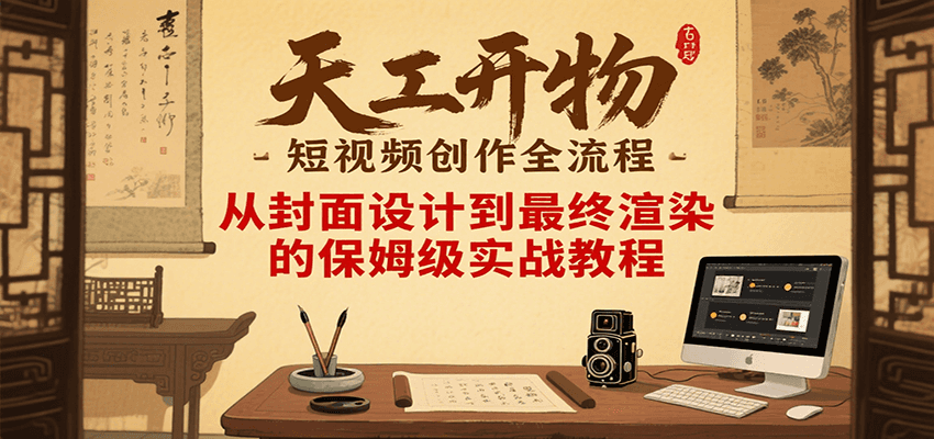 天工开物短视频创作全流程，从封面设计到最终渲染的保姆级实战教程-chywc