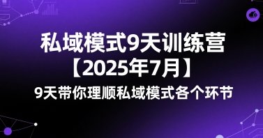 私域模式9天训练营【2025年7月】​9天带你理顺私域模式各个环节-chywc