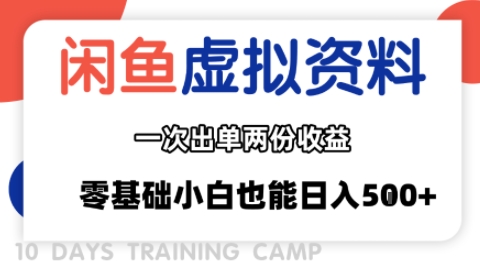 闲鱼虚拟资料新变现玩法，信息差项目，一次出单两份收益，无需囤货，可批量矩阵，零基础小白也能日入多张-chywc