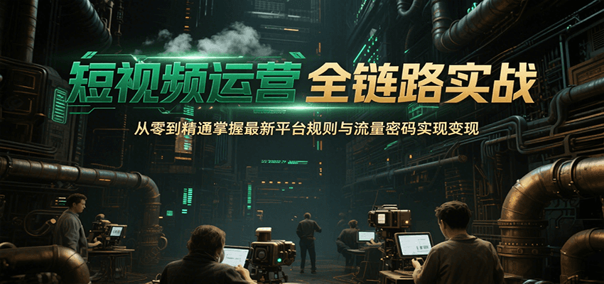 短视频运营全链路实战，从零到精通掌握最新平台规则与流量密码实现变现-chywc