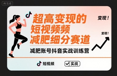 超高变现的短视频减肥细分赛道，减肥账号抖音实战训练营-chywc