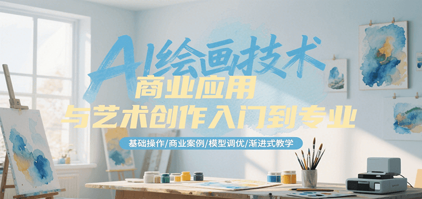 AI绘画技术商业应用与艺术创作入门到专业，基础操作/商业案例/模型调优/渐进式教学-chywc